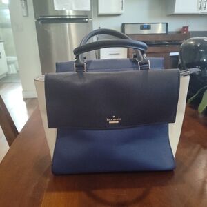 Kate Spade Blue and Cream Satchel